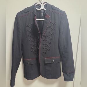 Zara Navy blue and Red Military Jacket